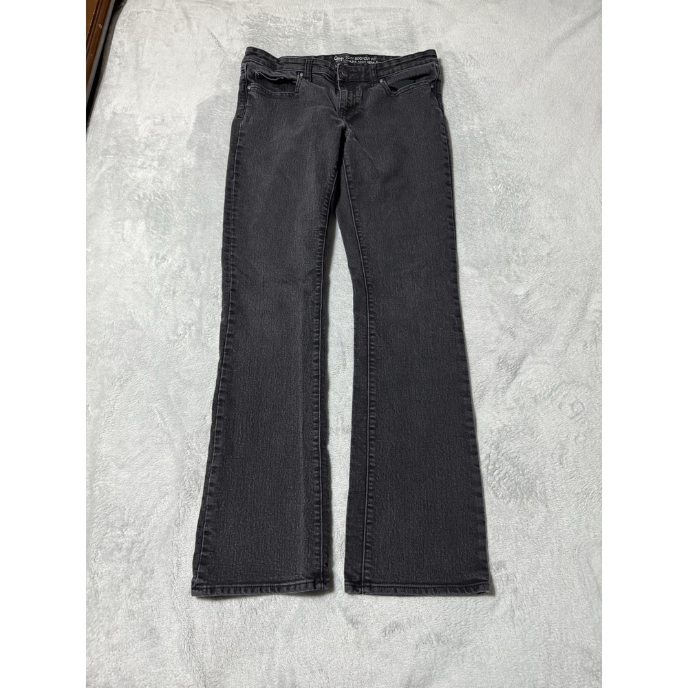 GAP Women's 10 Black Dark Wash Sexy Bootcut Fit Denim Jeans 32x31.5